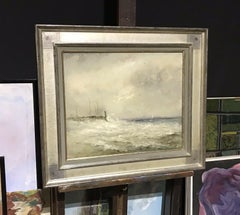 JEAN MICHEL NOQUET (1950-2015) SIGNED LARGE MARINE OIL - Stürmische SEASCAPE COAST