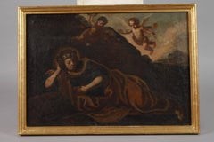 FINE EARLY 1700'S ITALIAN BAROQUE OLD MASTER - MARY MAGDALENE WITH CHERUBS