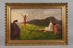 Großer deutscher männlicher Akt in Öl, 1930er Jahre, vor Sonnenaufgang, in Landschaft