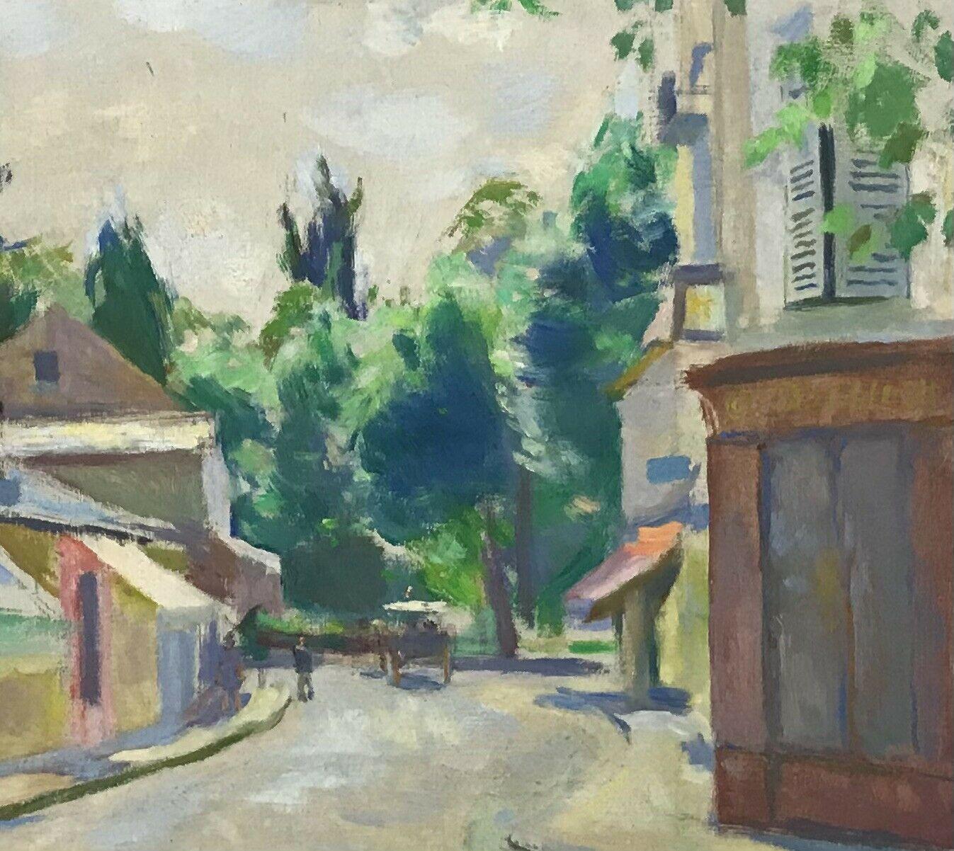 ARMAND-JACQUES ASSUS (1892-1977) SIGNED FRENCH 1950'S OIL - FRENCH TOWN SCENE - Gray Landscape Painting by Armand-Jacques Assus (1892-1977)