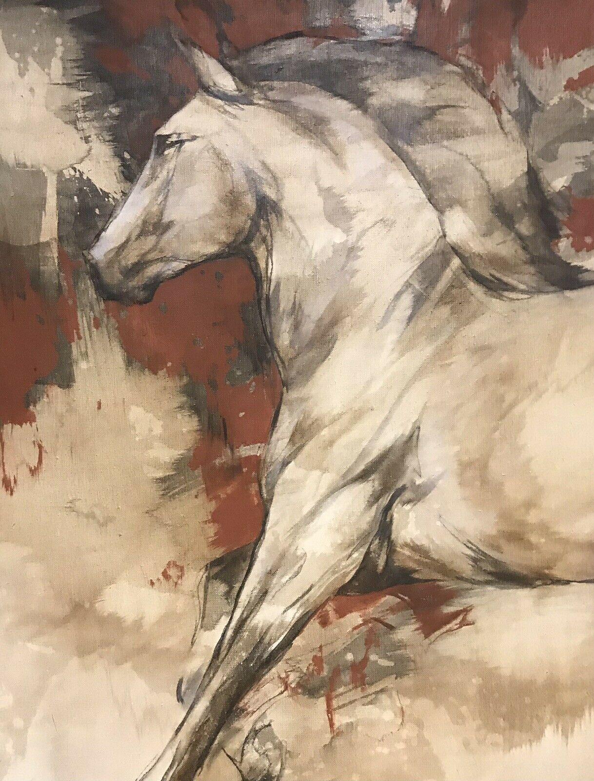 rtist/ School: by Cyril Reguerre (French, contemporary), signed verso, dated 2008

Title: Running Horses

Medium: oil painting, on canvas, unframed. 

Size: painting: 31.75 x 39.5 inches
        
Provenance: private collection, France

Condition: