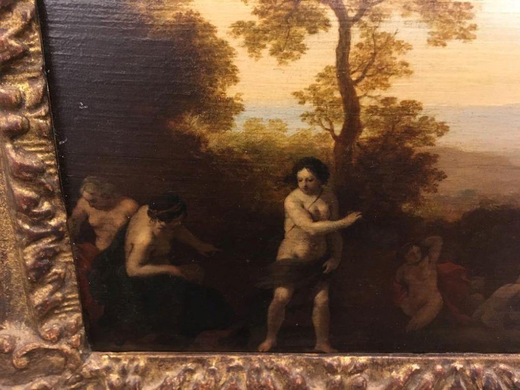Fine 17th Century Dutch Old Master Oil - Italianate Classical Landscape Figures - Old Masters Painting by Cornelis van Poelenburgh