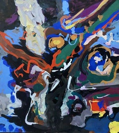 CLAUDE LAGOUCHE (1943-2020) QUADRO ASTRATTO PSICHEDELICO FRANCESE ORIGINALE DEGLI ANNI '70