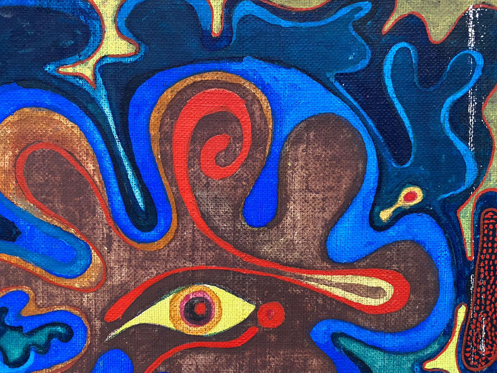 ORIGINAL 1970'S FRENCH PSYCHEDELIC PAINTING - ABSTRACT EYE - Abstract Expressionist Painting by Claude Lagouche