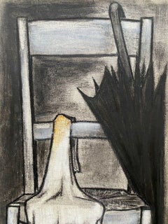 ROGER BONAFE (B.1932) ORIGINAL PAINTING FRENCH MODERNIST INTERIOR STILL LIFE