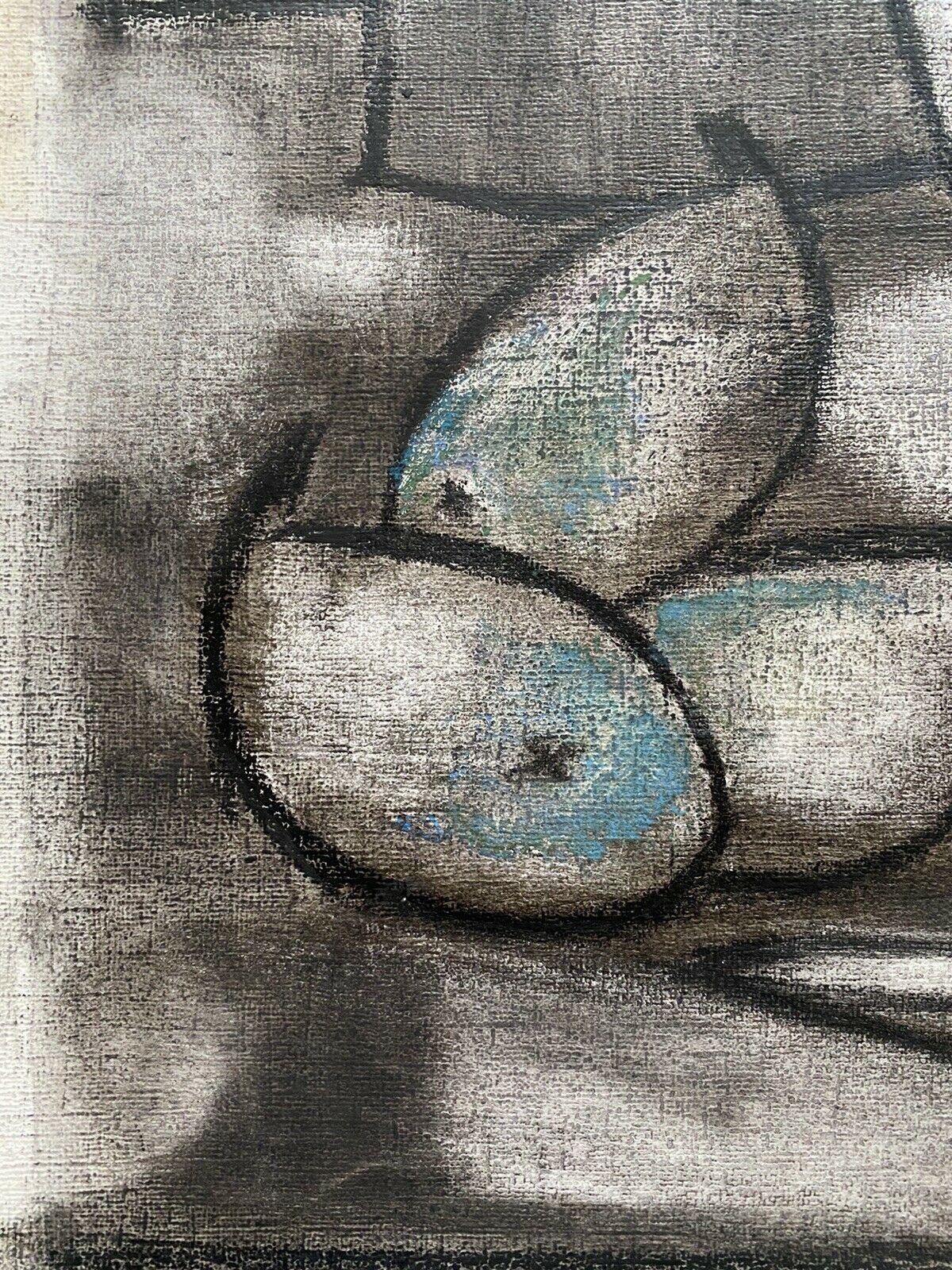 ROGER BONAFE (B.1932) ORIGINAL PAINTING FRENCH MODERNIST ABSTRACT STILL LIFE  - Gray Still-Life Painting by Roger Bonafe