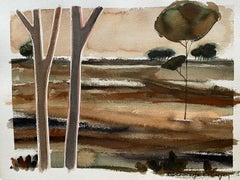 ROGER BONAFE (B.1932) ORIGINAL PAINTING FRENCH MODERNIST - GREEN LANDSCAPE