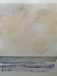 ROGER BONAFE (B.1932) ORIGINAL PAINTING FRENCH MODERNIST -  MED SEASCAPE AND SUN