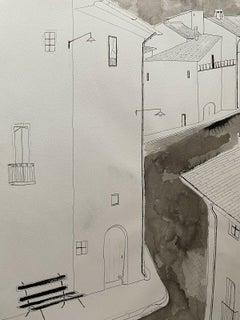 ROGER BONAFE (B.1932) ORIGINAL PAINTING FRENCH MODERNIST - OLD CITY STREETS