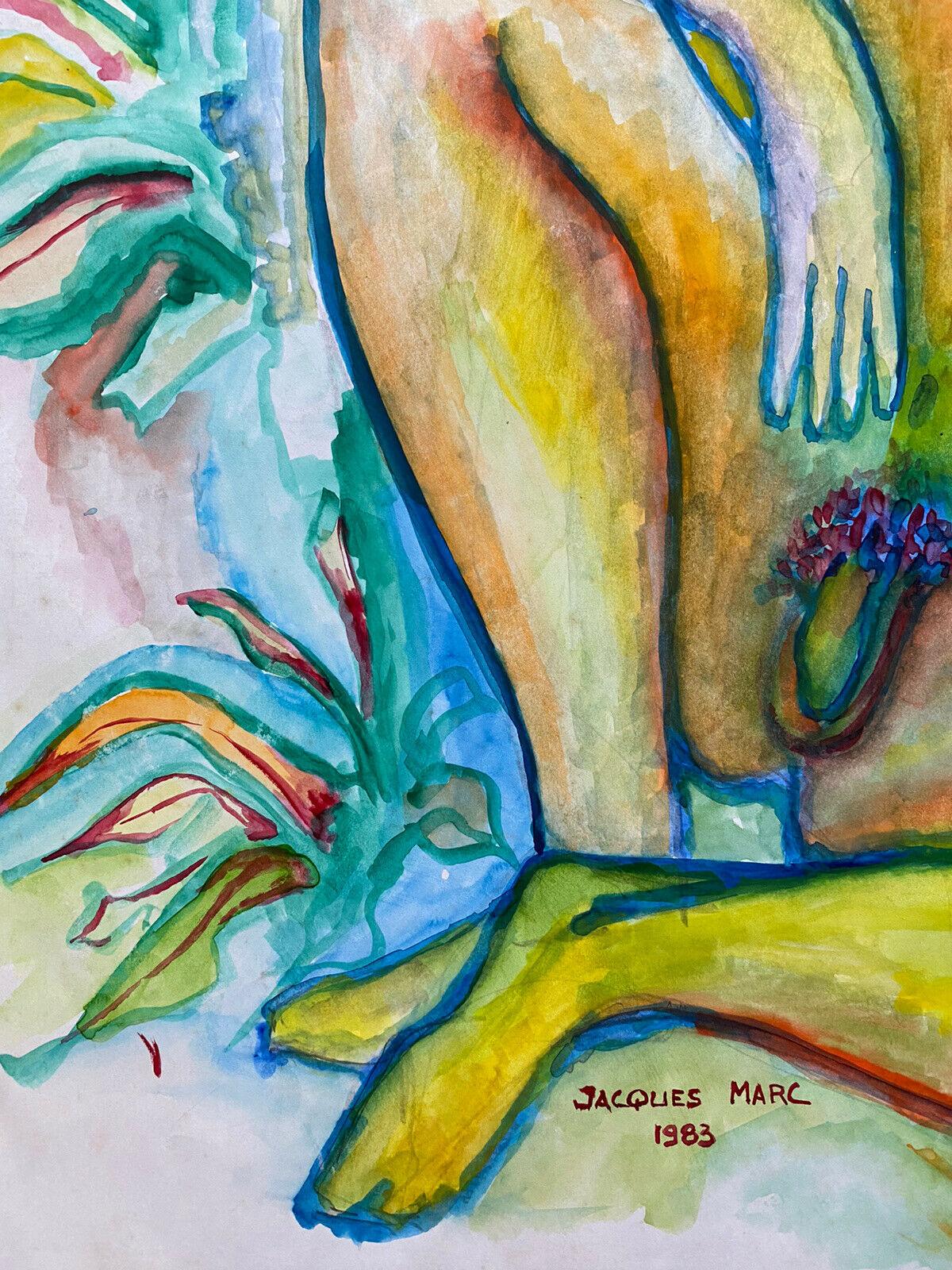 COLORFUL 20. Jahrhundert LARGE FRENCH MODERNIST PAINTING - STANDING MALE NUDE im Angebot 2