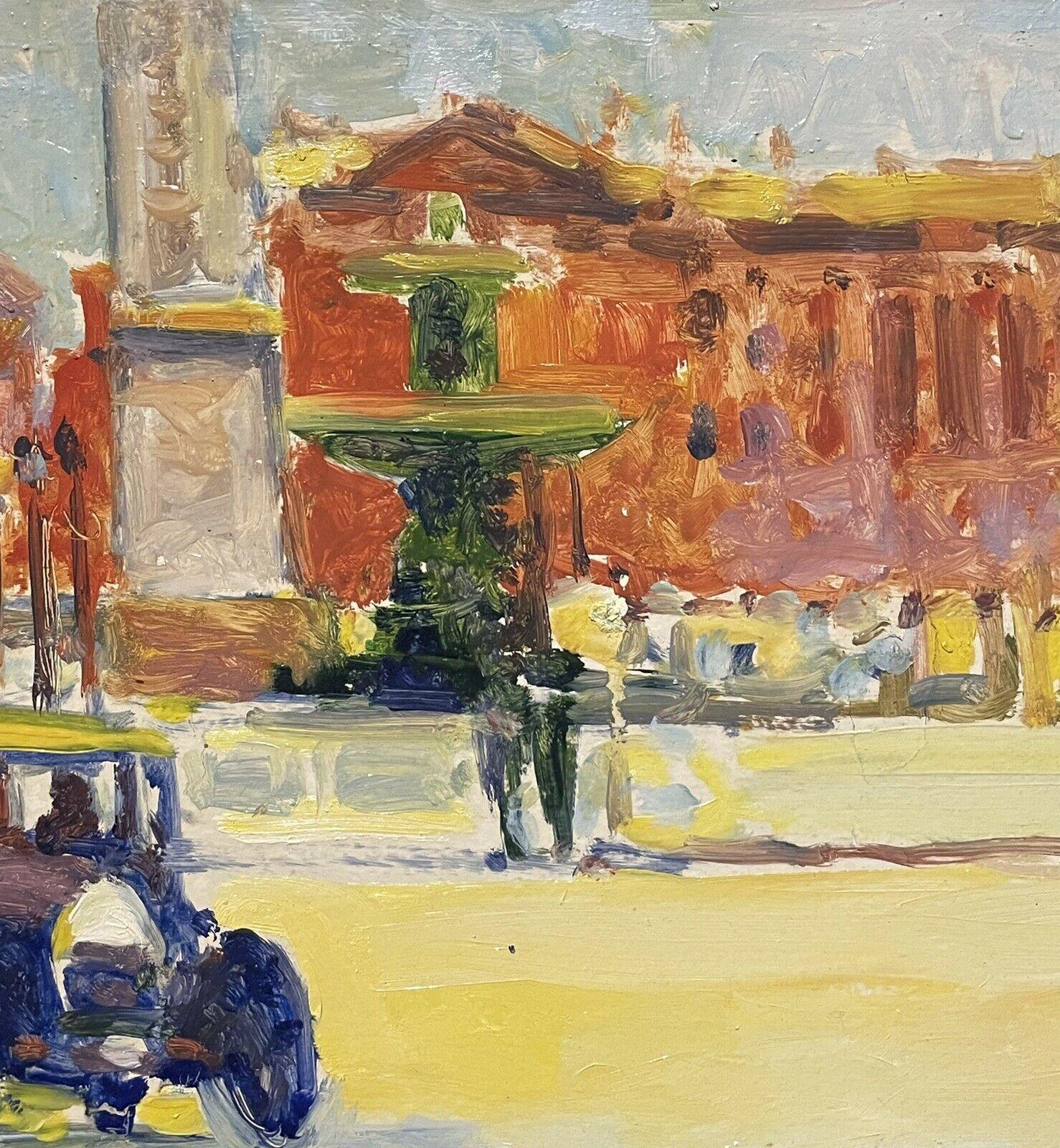 Grande huile impressionniste française signée - Scène de rue parisienne vintage - Impressionnisme Painting par Patrice Landauer