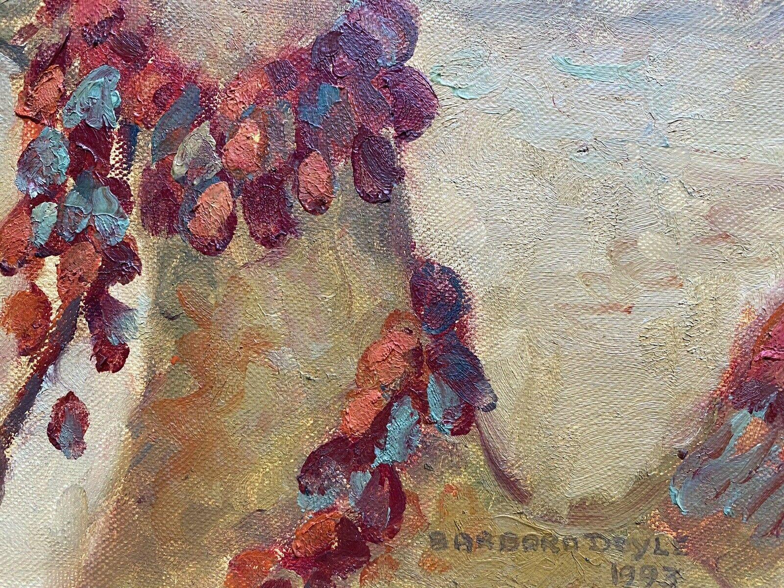 BARBARA DOYLE (B.1917) 1990's MODERN BRITISH OIL PAINTING - CAMEL & PYRAMIDS - Impressionist Painting by Barbara Doyle