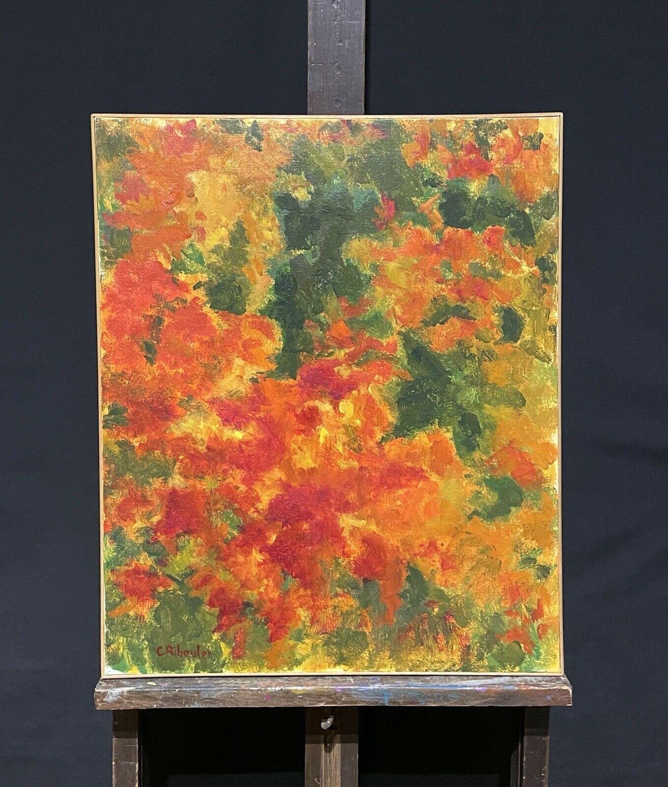 CLAUDINE RIBOULET (French 1924-2013) LARGE SIGNED OIL - AUTUMNAL COLOUR FUSION - Painting by Claudine Riboulet