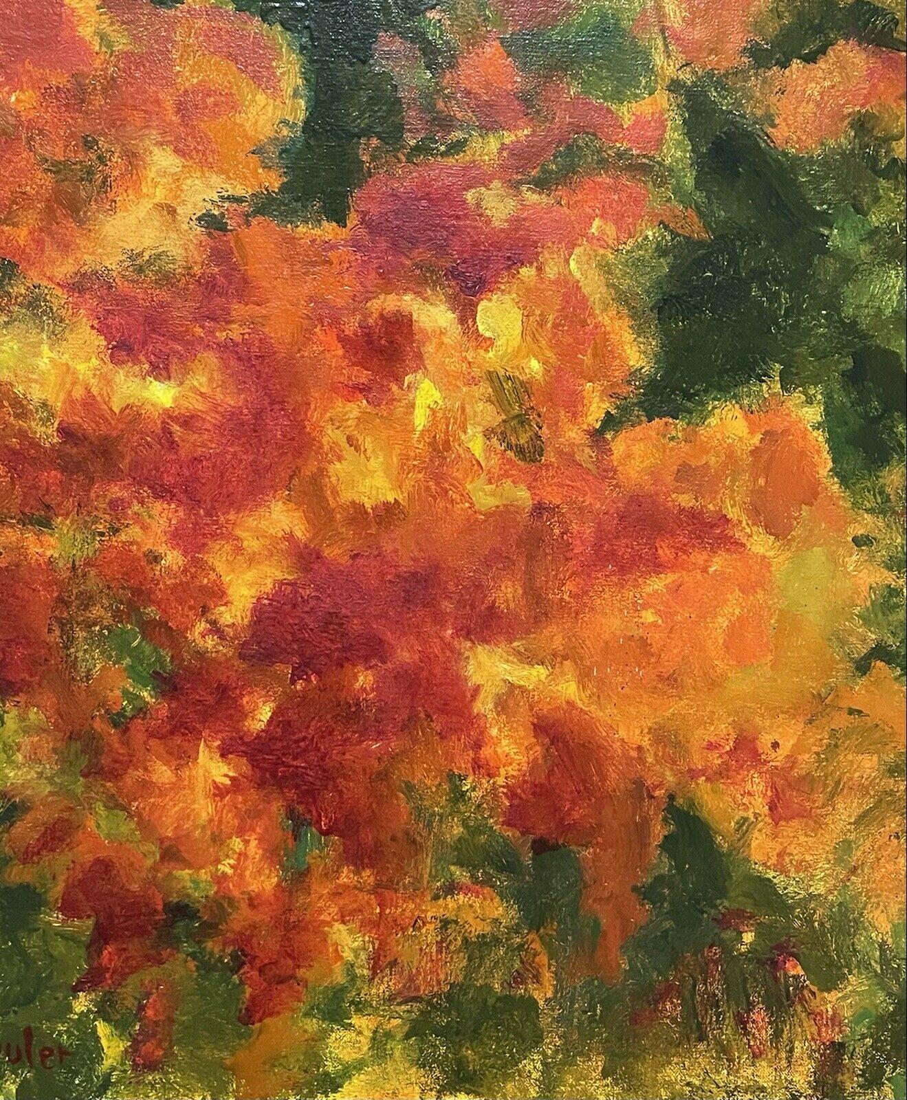 CLAUDINE RIBOULET (French 1924-2013) LARGE SIGNED OIL - AUTUMNAL COLOUR FUSION 3
