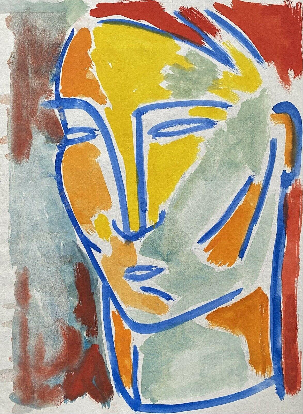 Jean Marc Portrait Painting - JEAN MARC (1949-2019) 20th CENTURY FRENCH MODERNIST PAINTING - PORTRAIT OF FACE