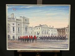 HORSE GUARDS WINTER MORNING LONDON - LARGE BRITISH OIL PAINTING, SIGNED