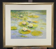 LARGE IMPRESSIONIST SIGNED PAINTING - THE WATERLILY POND