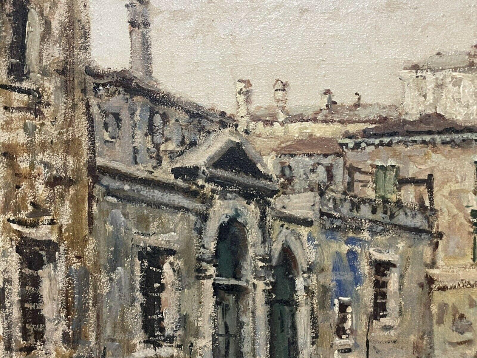 OLIO FIRMATO MOLTO GRANDE DEGLI ANNI '60 - SCENA IMPRESSIONISTA E LUNATICA DEL CANALE DI VENEZIA - Painting Impressionismo di Italian Signed