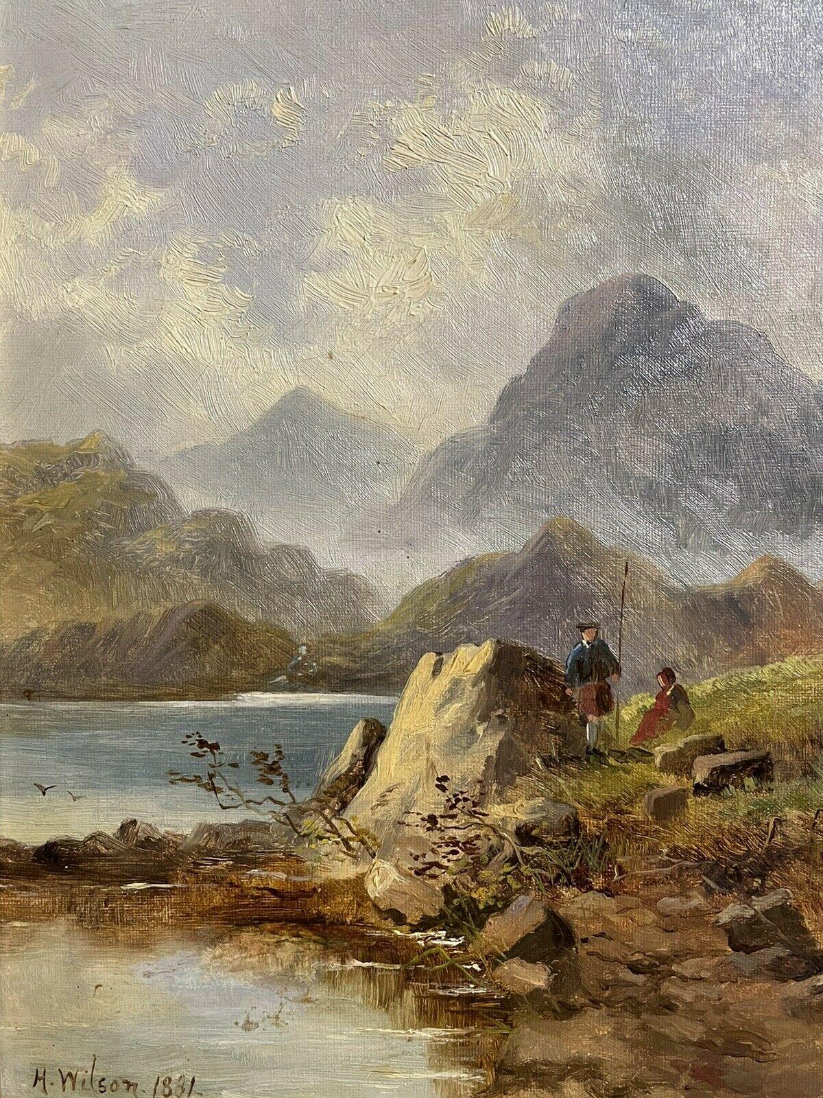 
Artist/ School: H. Wilson, signed & dated 1881

Title: Anglers in the Highlands

Medium: oil painting on canvas, framed

Size:  painting: 12 x 10 inches, frame: 16.5 x 14.5 inches

Provenance: private collection, England

Condition: The painting is