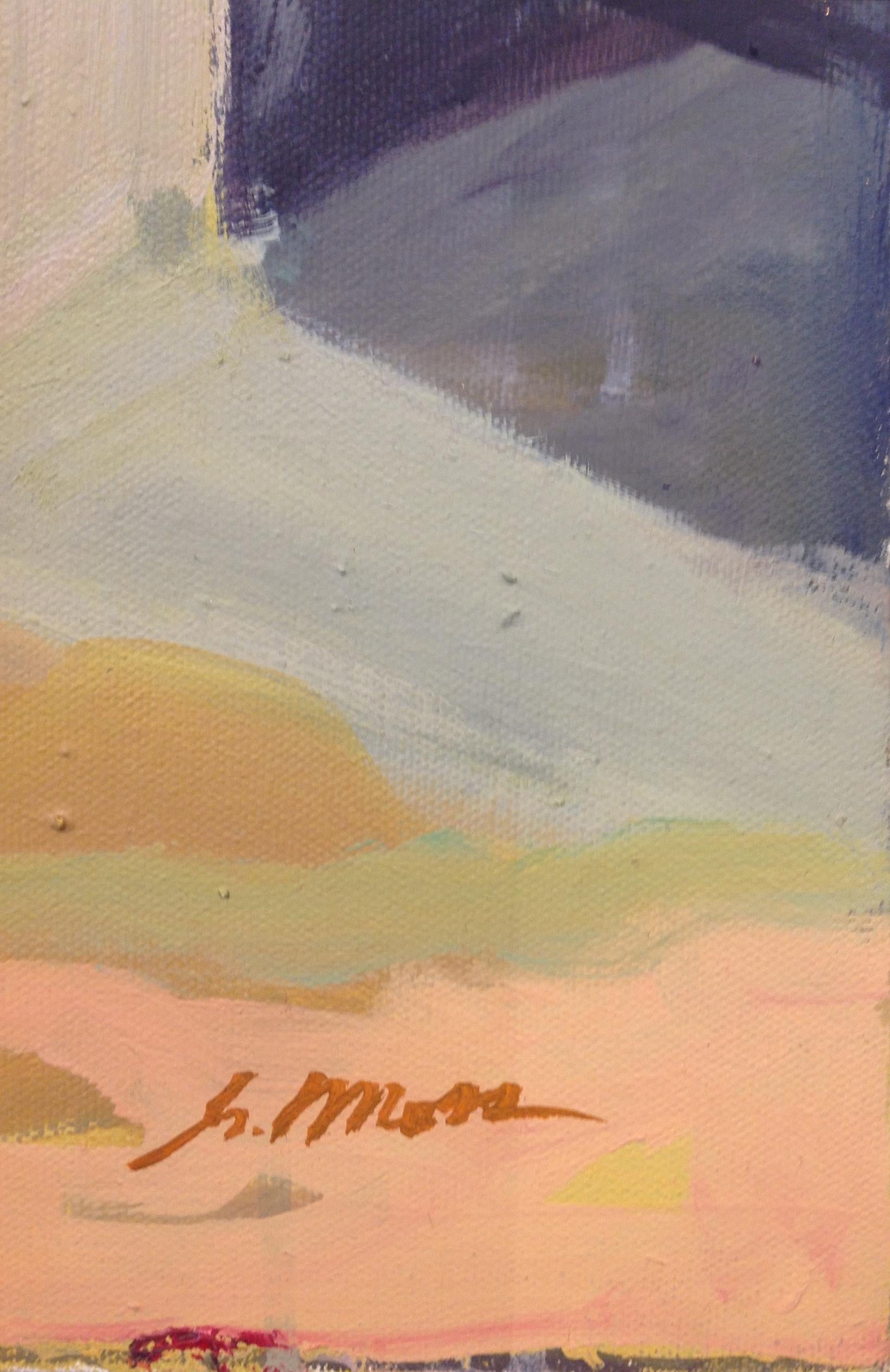 Egress - Gray Landscape Painting by Geoffrey Moss