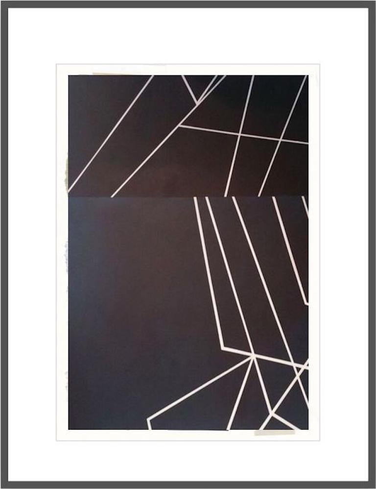 Paper Wings no. 3v - Framed Acrylic on Textured Paper - Abstract Geometric 