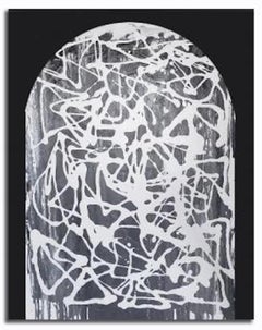 Caos Theory - Original Abstract Painting on Canvas - Black and White Modern 