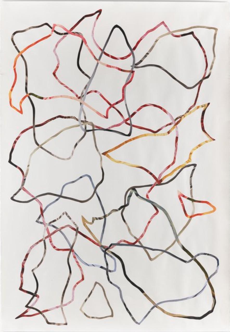 Ray Beldner Abstract Drawing - Higher Than Have (Abstract Multi Coloured Collage on Paper)