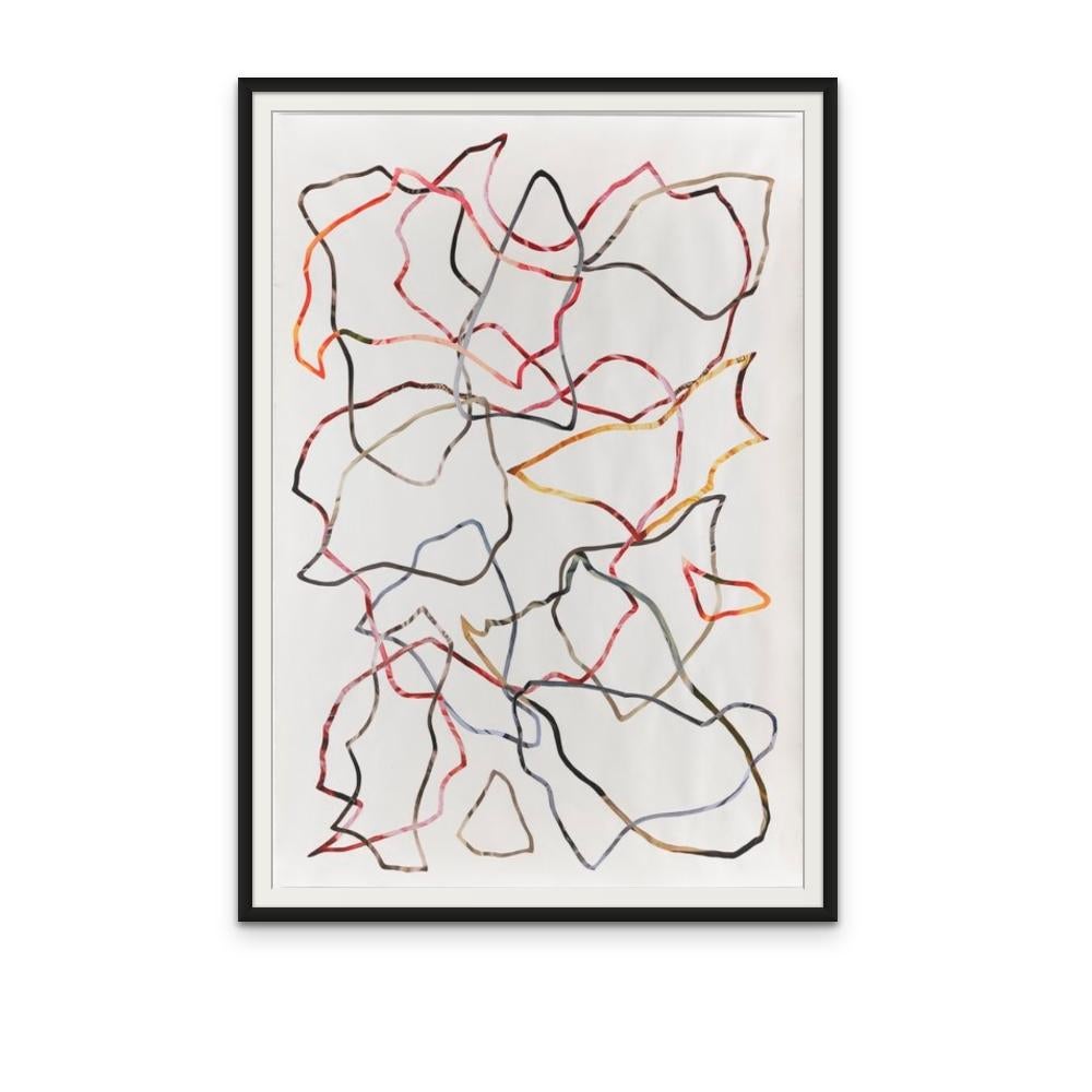 Higher Than Have (Abstract Multi Coloured Collage on Paper) - Gray Abstract Drawing by Ray Beldner