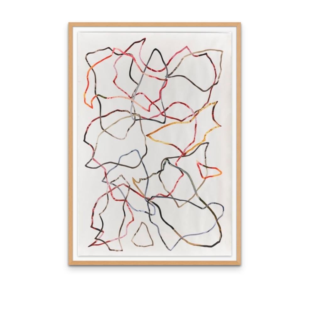 Higher than Have (Collage abstrait multicolore sur papier) - Gris Abstract Drawing par Ray Beldner