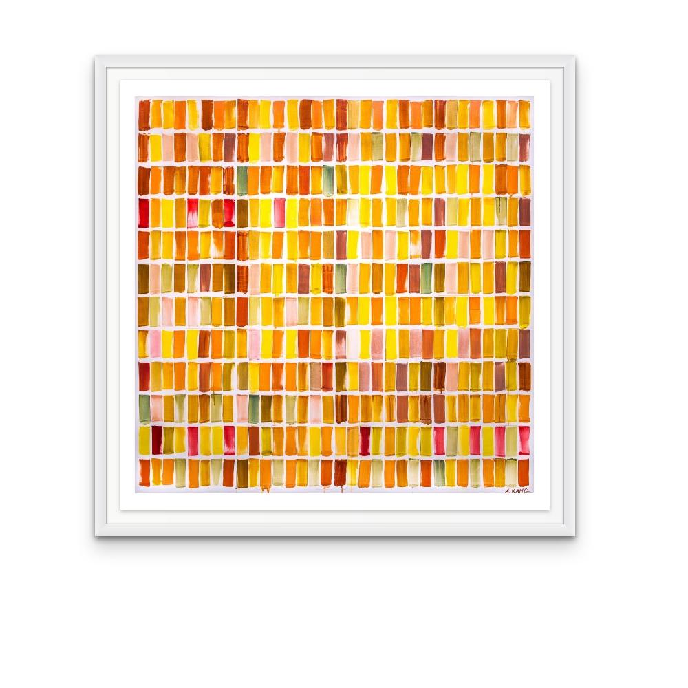 Bach 2-Warm tone pattern print edition on paper in square format - Art by Amy Kang
