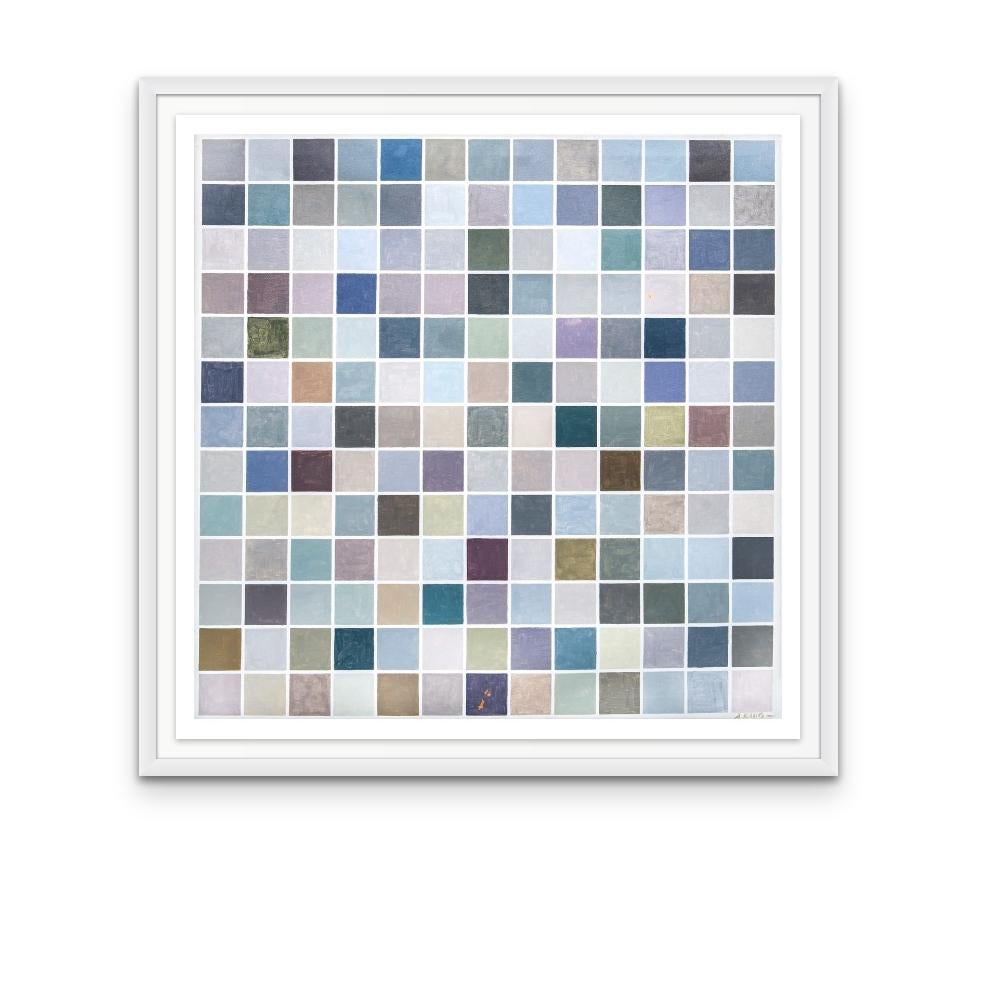169 Squares 169 Grays-Cool tone square pattern print edition on paper  - Art by Amy Kang