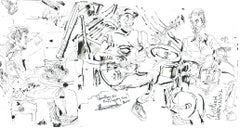 Harold Lopez Nussa Trio - Ink on Paper - Original Contemporary Sketch