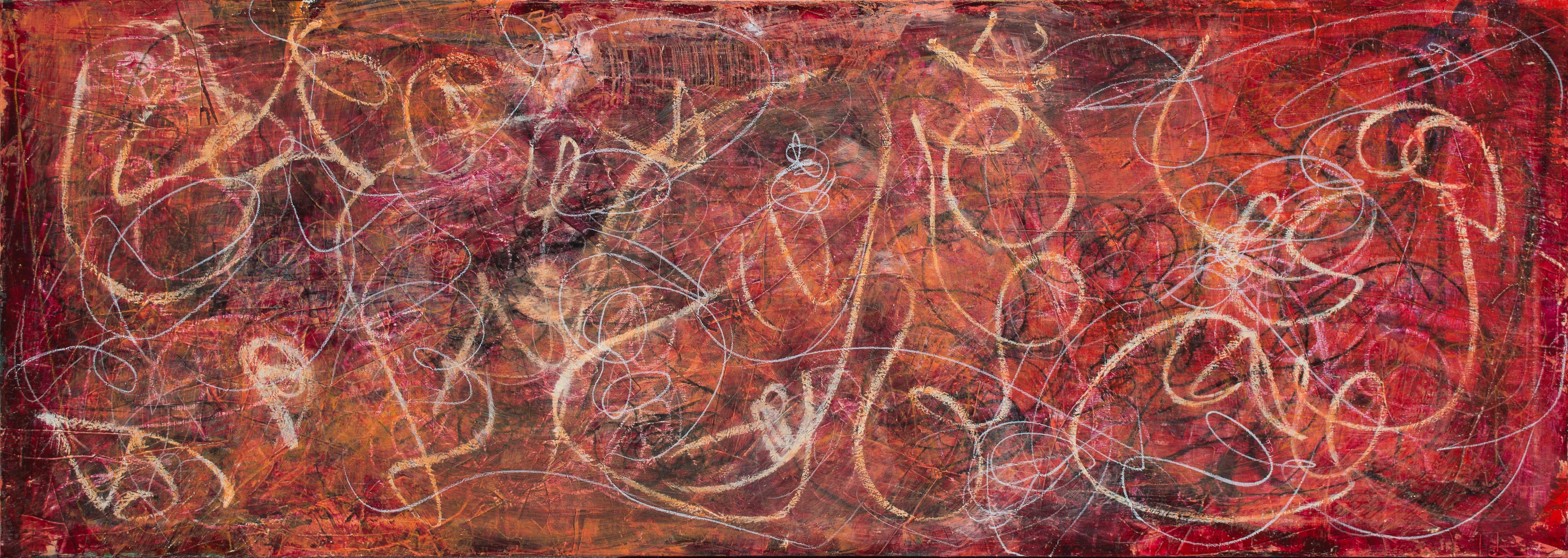 Thomas Slate Abstract Painting - Orange Flip