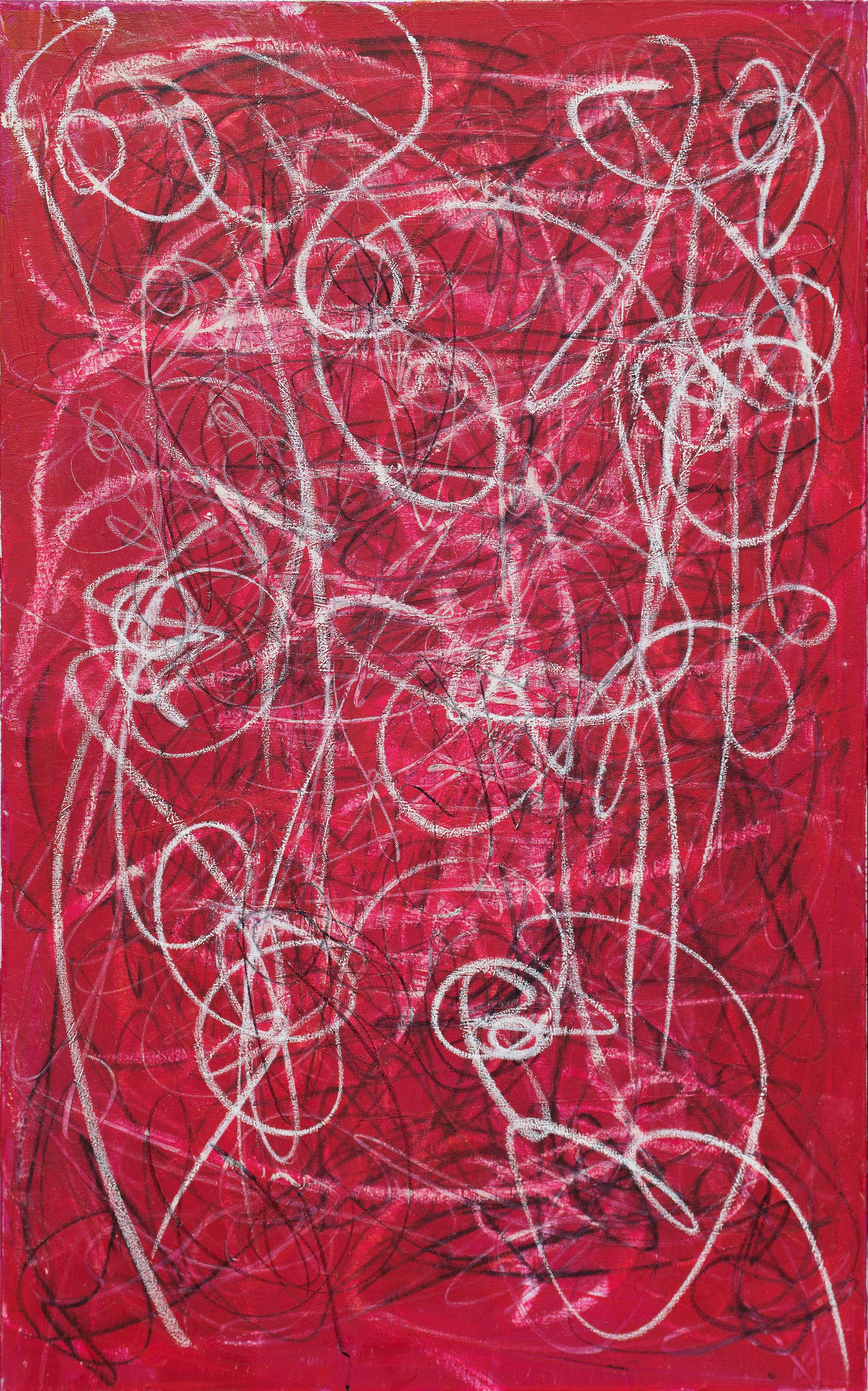 Thomas Slate Abstract Painting - Red Twist