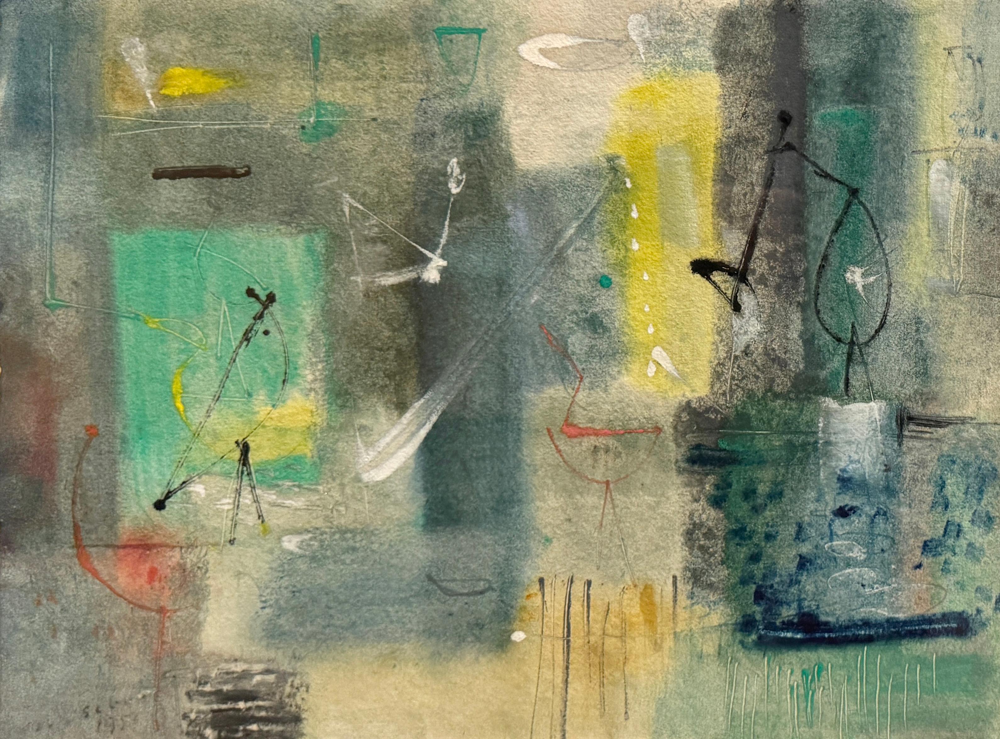 Watercolor and ink on paper
Signed and dated lower left

This work can be viewed at our New York City showroom by appointment.



Hugh Mesibov - Colorful Abstract Expressionist ink & watercolor on paper 1955 