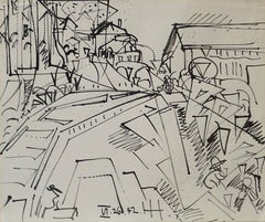 Provincetown-Zeichnung – Stift und Tinte – 1942 – Massachusetts