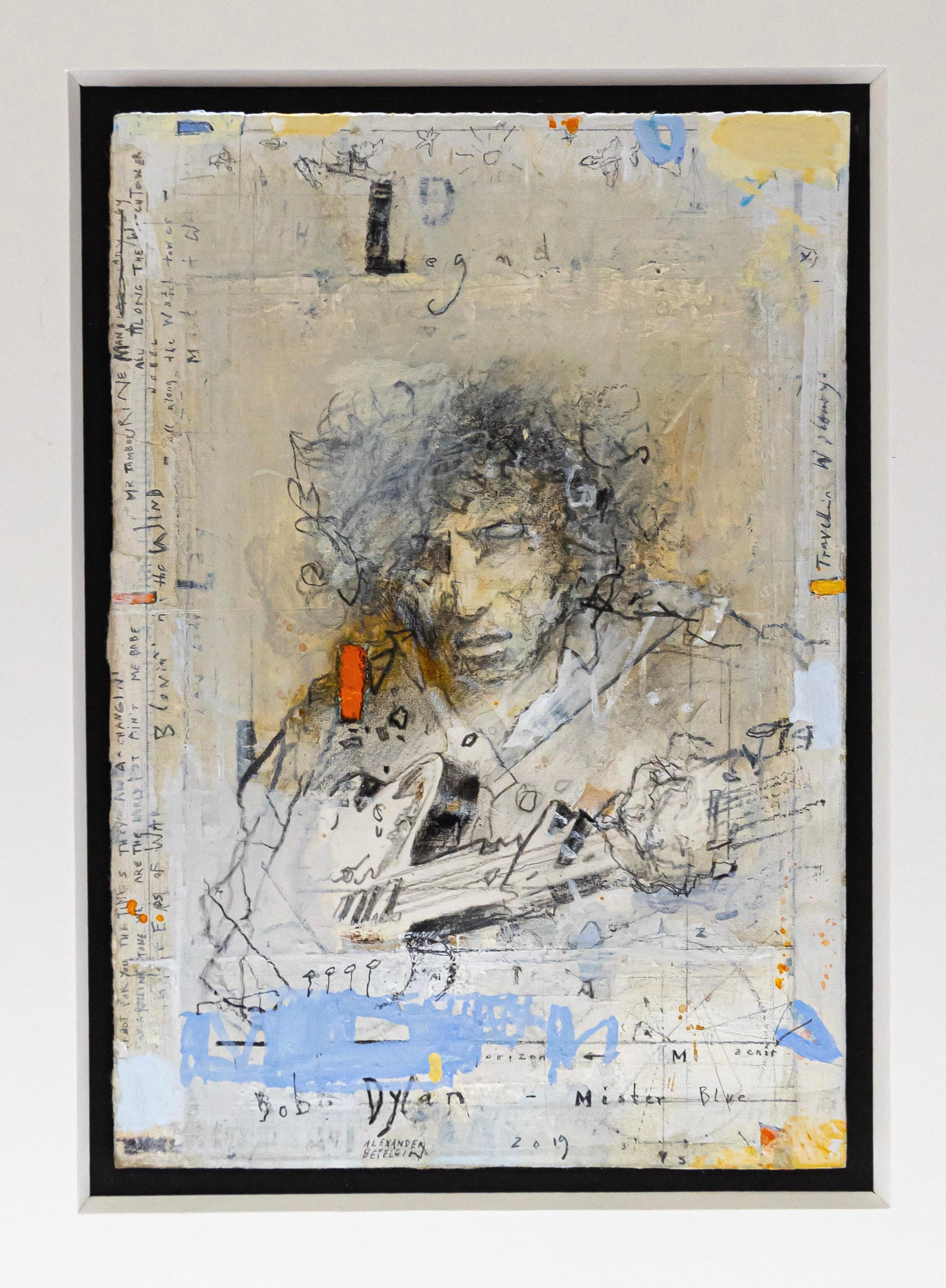 „Bob Dylan – Legenden“ Aquarell auf Papier 2019 – Musiker Gitarrenmusik – Art von Alexander Befelein