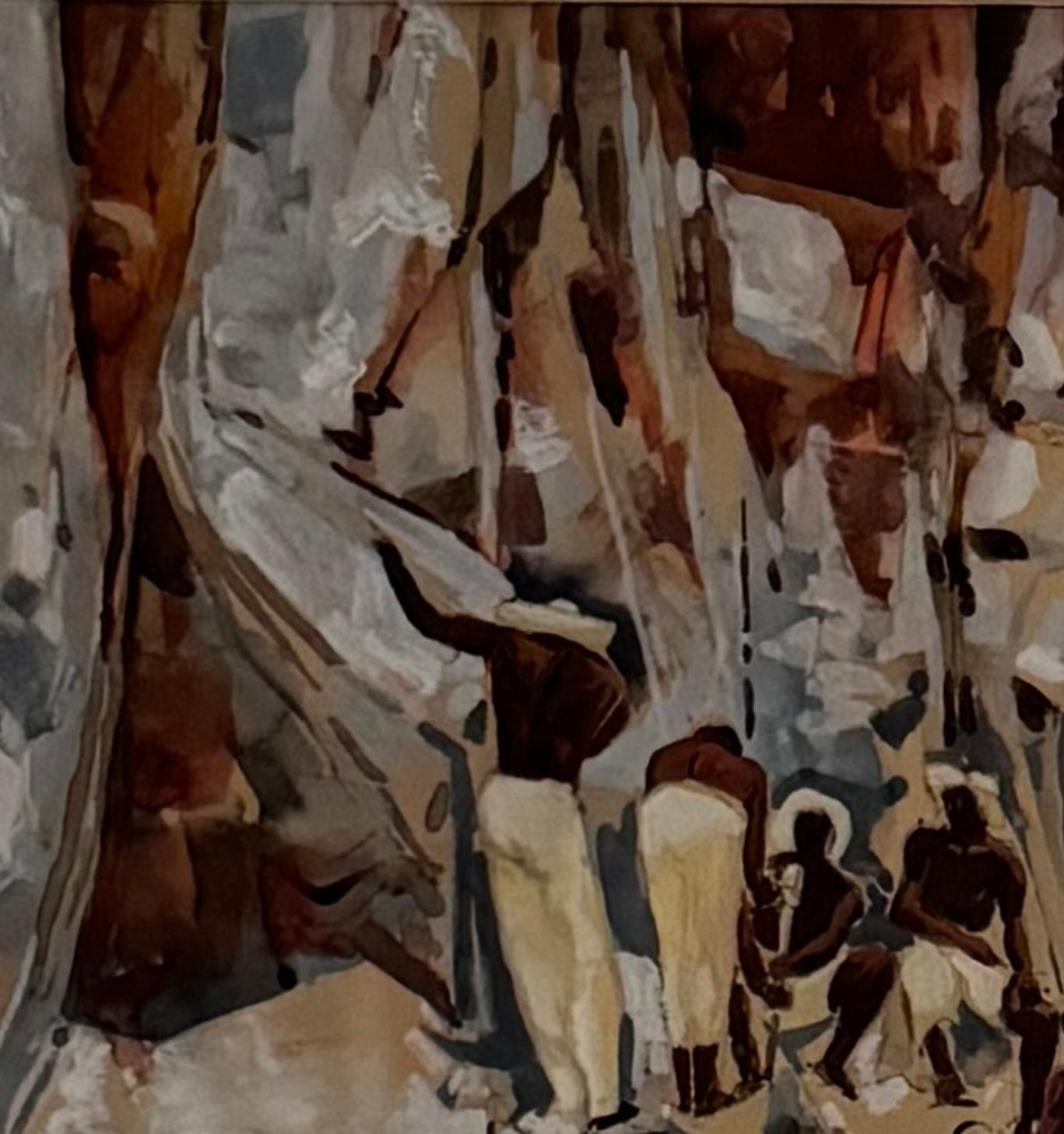 WILLIAM C GRAUER 1950s Caribbean Men Working - Cleveland School WC For Sale 4