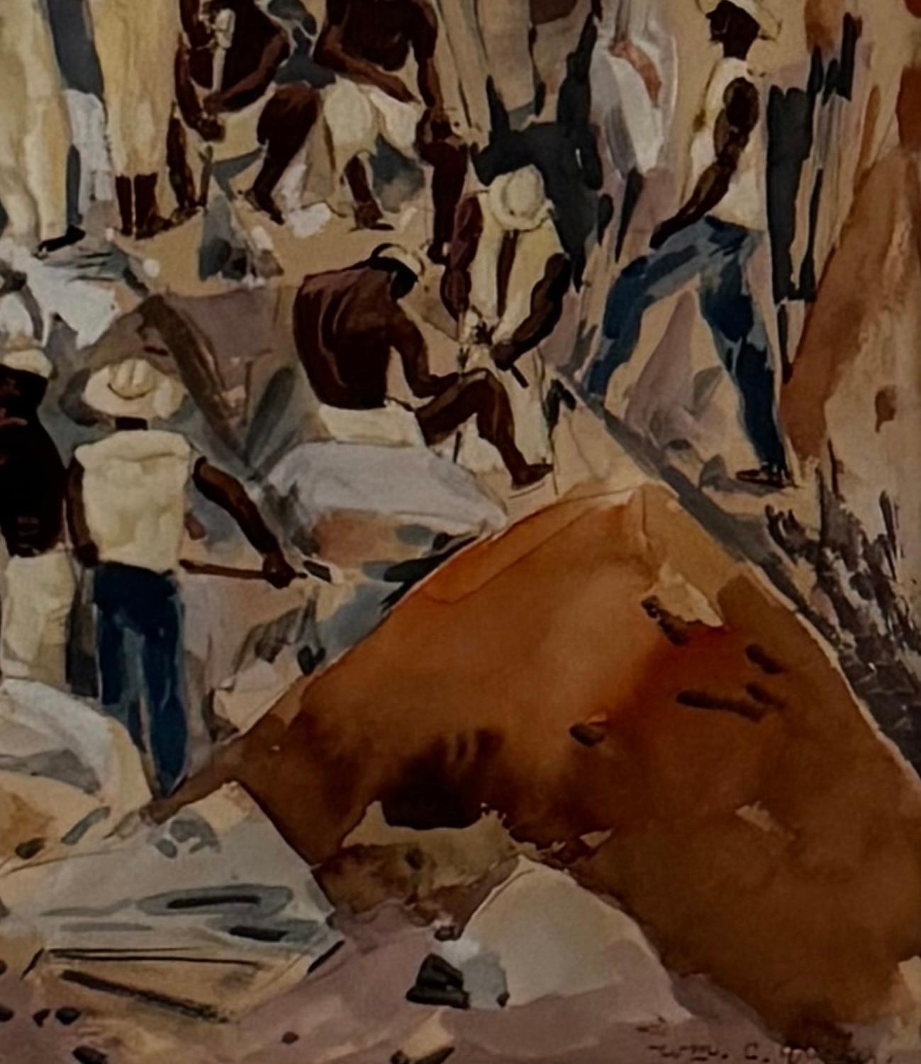 WILLIAM C GRAUER 1950s Caribbean Men Working - Cleveland School WC For Sale 7