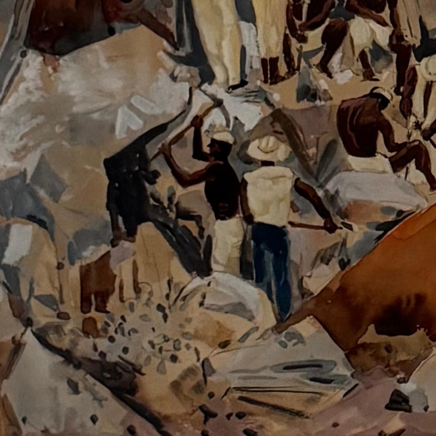 WILLIAM C GRAUER 1950s Caribbean Men Working - Cleveland School WC For Sale 6