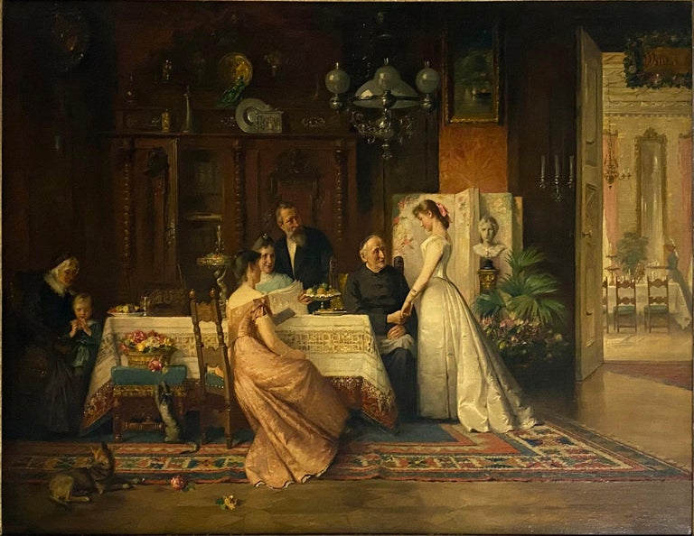 BEFORE THE WEDDING - Brown Interior Painting by Robert Volcker