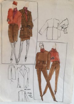 Rare Original Fashion Sketch With Production Notes