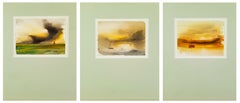 Trio of Impressionist Turbulent Sky Scenes