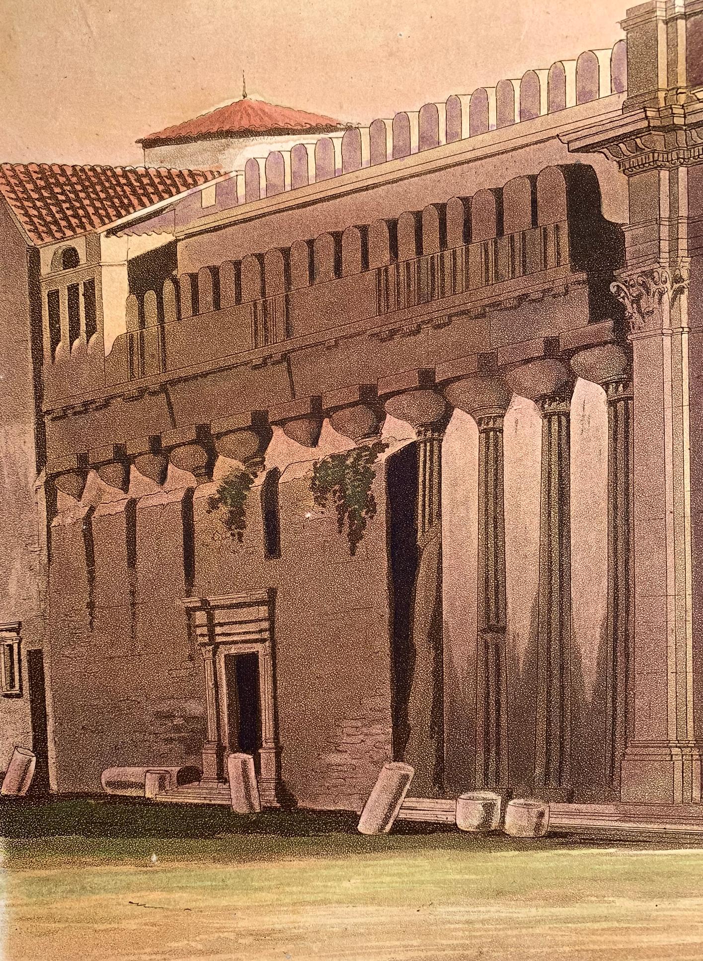View of the Remains of the Temple of Minerva at Syracuse - Print by William Wilkins