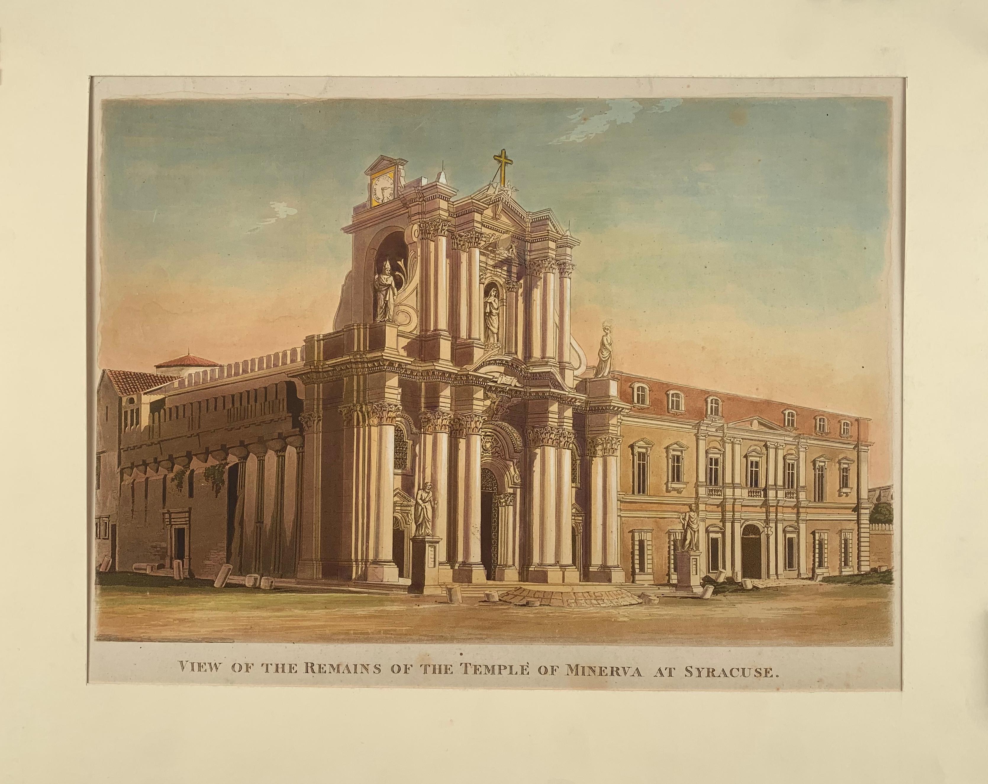 William Wilkins Print - View of the Remains of the Temple of Minerva at Syracuse