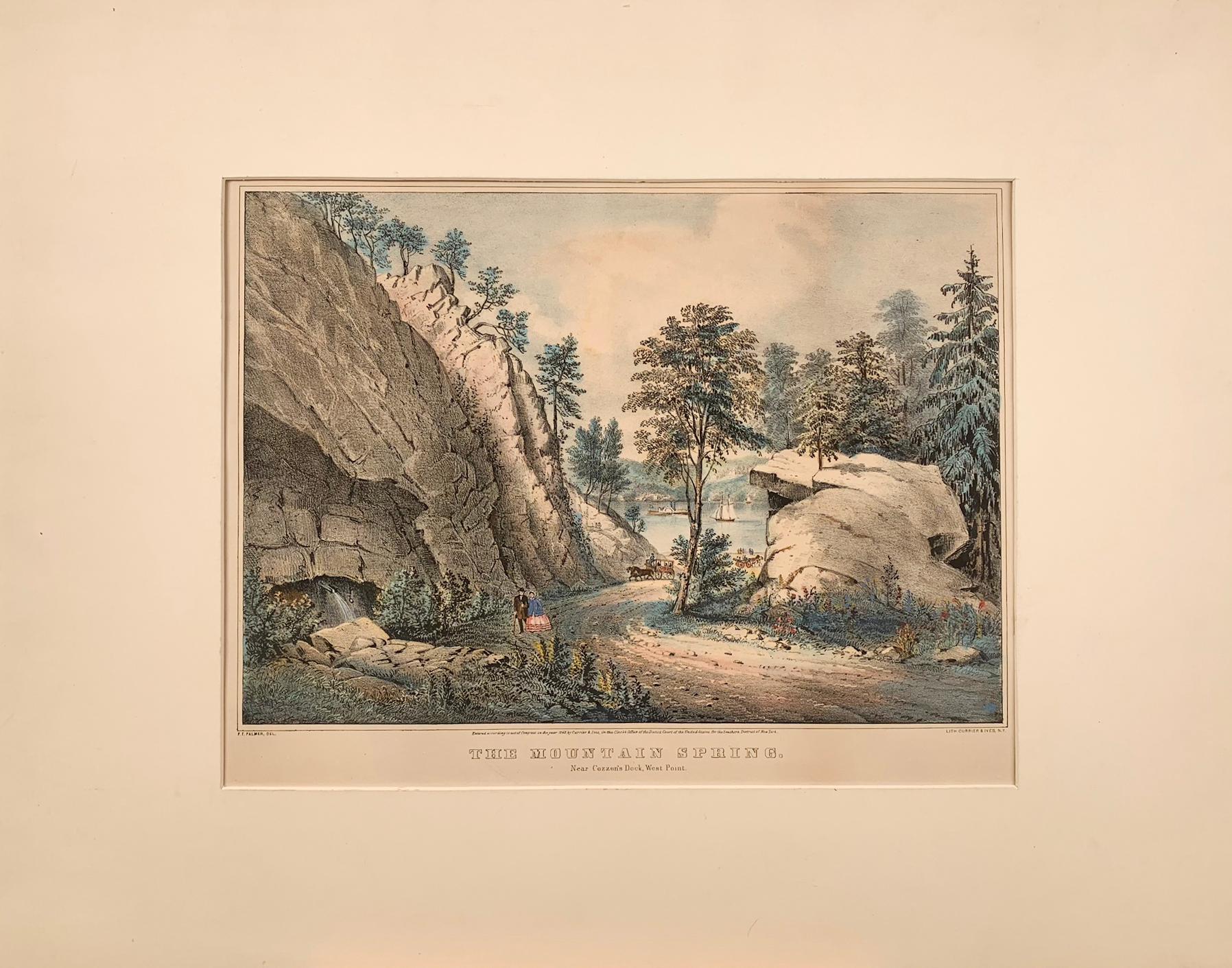 Frances Flora Bond Palmer Print - The Mountain Spring.  Near Cozzen's Dock, West Point.