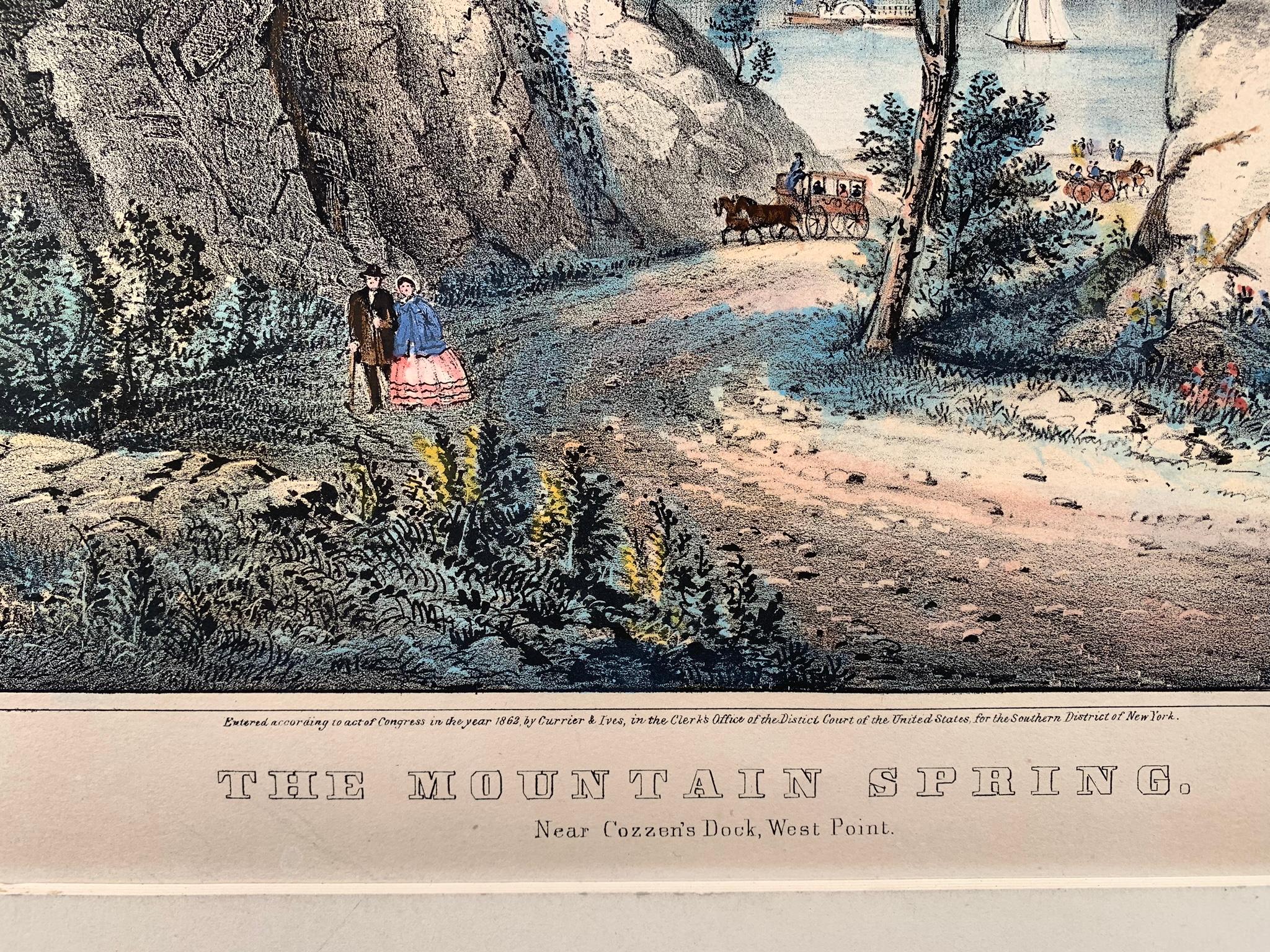The Mountain Spring.  Near Cozzen's Dock, West Point. - Print by Frances Flora Bond Palmer