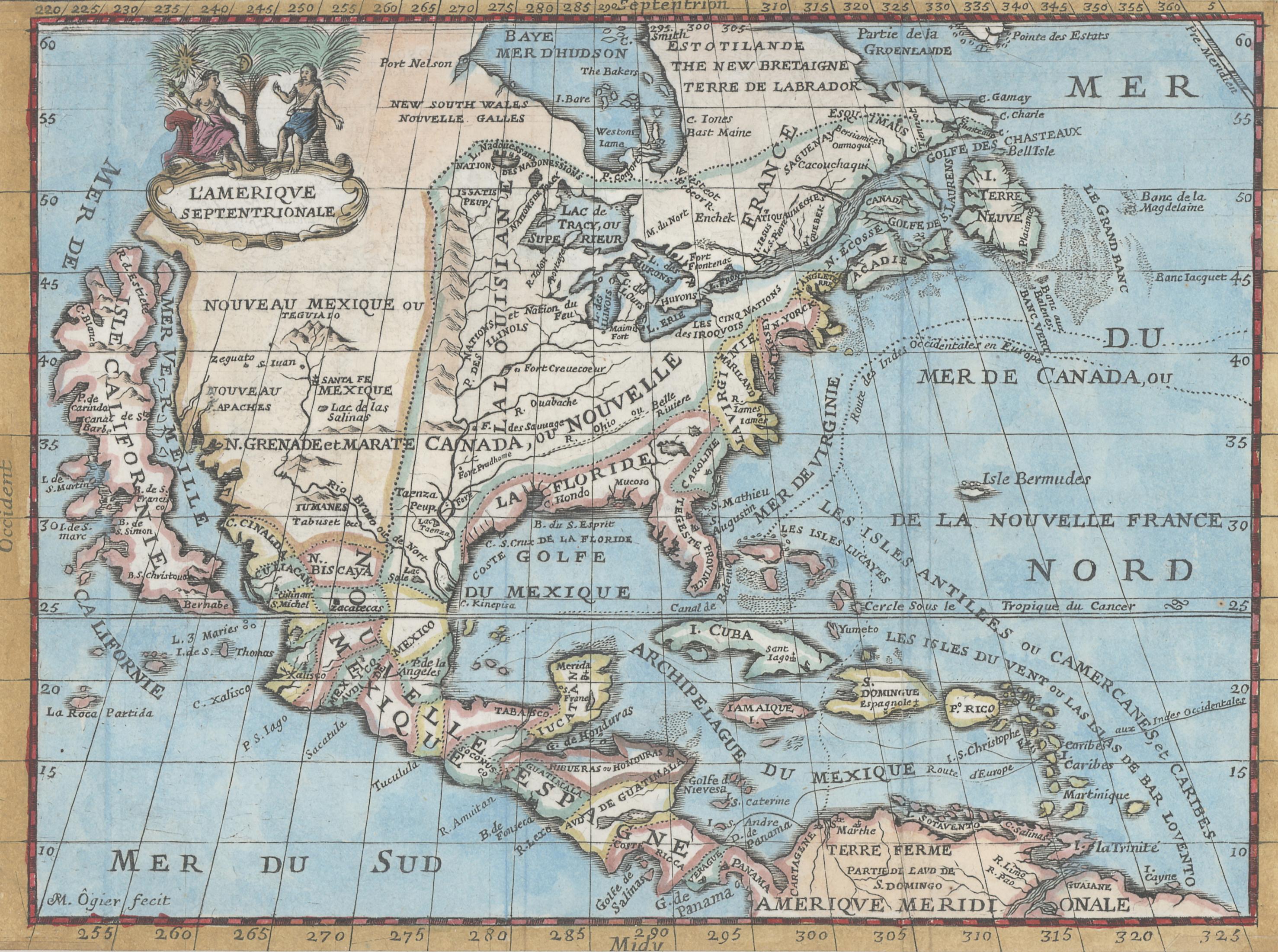 L' Amerique Septentrionale (North America mit Kalifornien als Insel) – Print von Daniel de La Feuille 