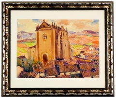 Framed Spanish Church on a Hill