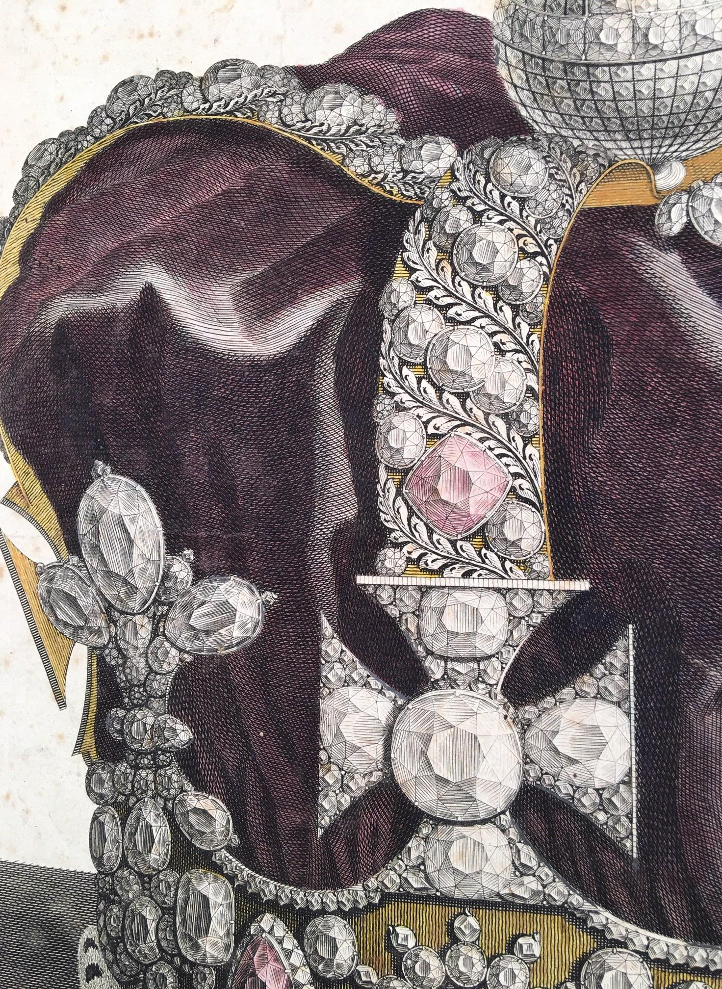Imperial Crown of King George III - Black Portrait Print by Edward Rooker (aka E. Rooker)
